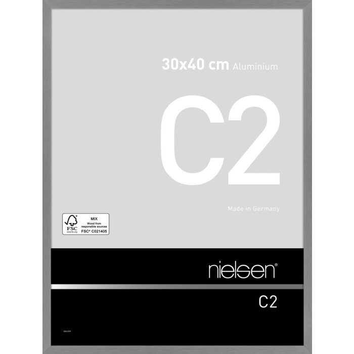 Nielsen aluminiu cadru C2 texturat gri mat 30x40 cm sticlă acrilică