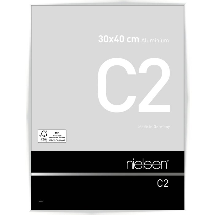 Nielsen aluminiu cadru C2 alb lucios 30x40 cm sticlă acrilică