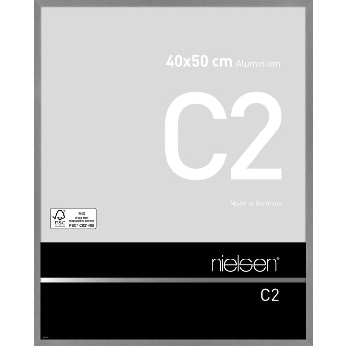 Nielsen aluminiu cadru C2 texturat gri mat 40x50 cm sticlă acrilică