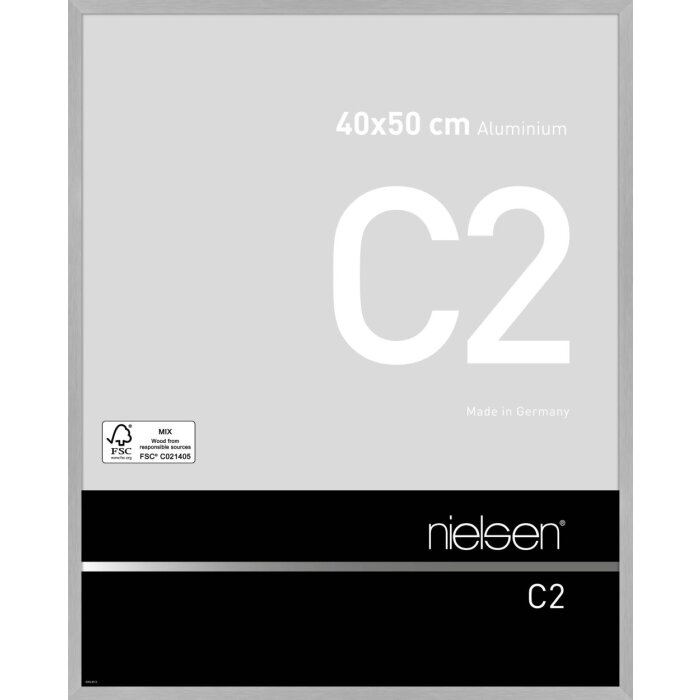 Nielsen aluminiu cadru C2 structură argint mat 40x50 cm sticlă acrilică