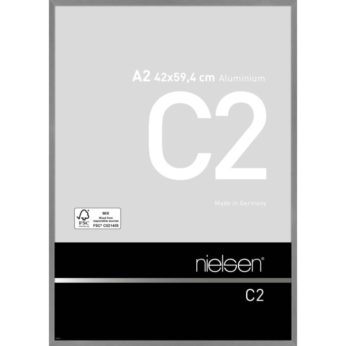 Nielsen aluminiu cadru C2 texturat gri mat 42x59.4 cm sticlă acrilică