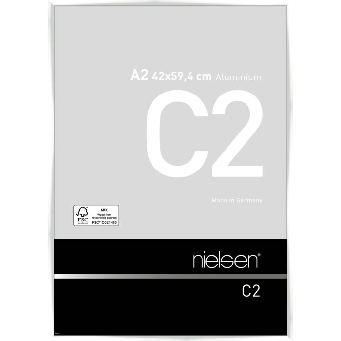 Nielsen aluminiu cadru C2 alb lucios 42x59.4 cm sticlă acrilică