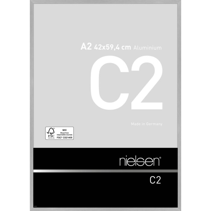 Nielsen aluminiu cadru C2 structură argint mat 42x59.4 cm sticlă acrilică