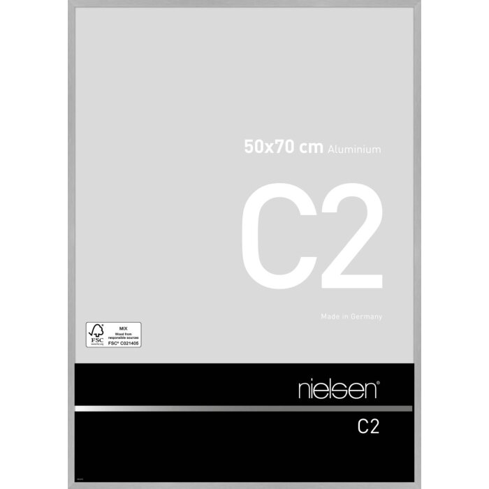 Nielsen aluminiu cadru C2 structură argint mat 50x70 cm sticlă acrilică