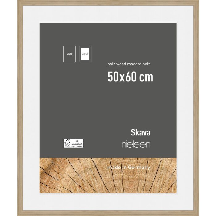 Nielsen cadru din lemn stejar Skava 50x60 cm cu passe-partout 40x50 cm