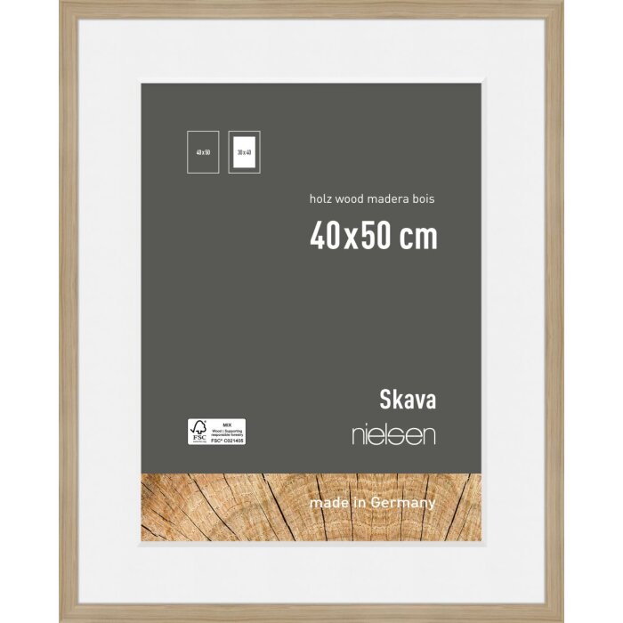 Nielsen cadru din lemn stejar Skava 40x50 cm cu passe-partout 30x40 cm