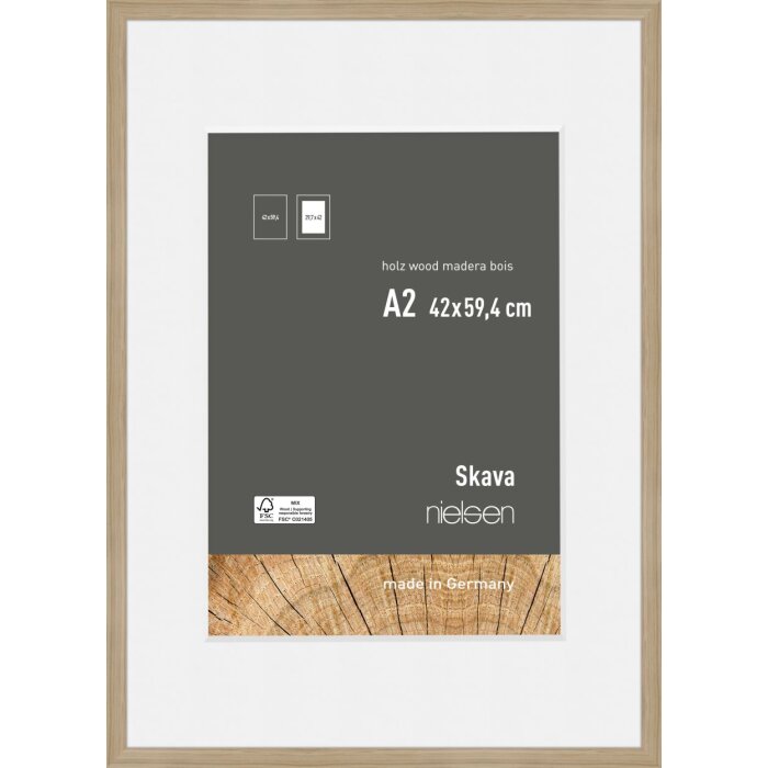 Nielsen cadru din lemn stejar Skava 42x59.4 cm cu passe-partout 29.7x42 cm