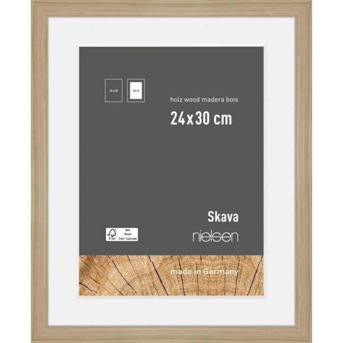 Nielsen cadru din lemn stejar Skava 24x30 cm cu passe-partout 18x24 cm