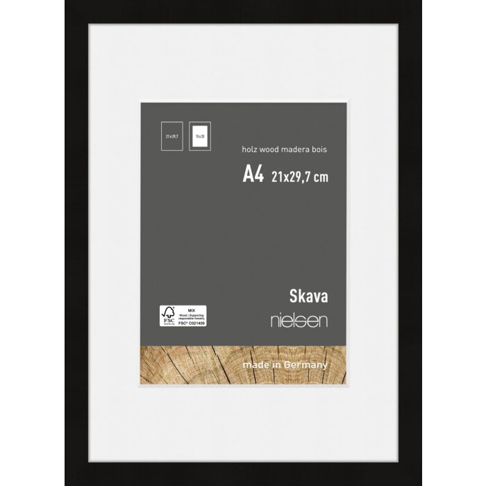 Nielsen cadru din lemn Skava negru 21x29.7 cm passe-partout 15x20 cm