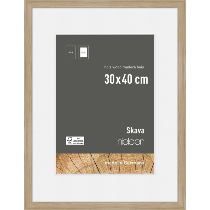 Nielsen cadru din lemn stejar Skava 30x40 cm cu passe-partout 21x29.7 cm