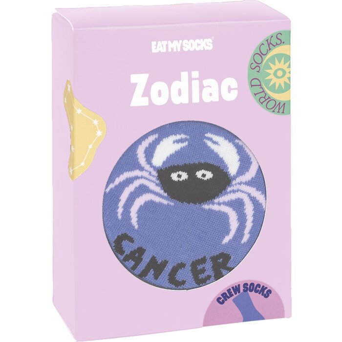 EatMySocks Șosete Zodiac crew cancer 1 pereche bumbac multicolor