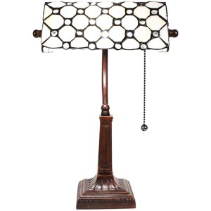 LumiLamp 5LL-5687 Lampă de masă Tiffany alb 26x16x40 cm...