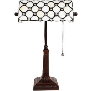 LumiLamp 5LL-5687 Lampă de masă Tiffany alb 26x16x40 cm...