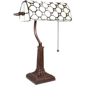 LumiLamp 5LL-5687 Lampă de masă Tiffany alb 26x16x40 cm E27-max 1x40W