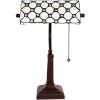 LumiLamp 5LL-5687 Lampă de masă Tiffany alb 26x16x40 cm E27-max 1x40W