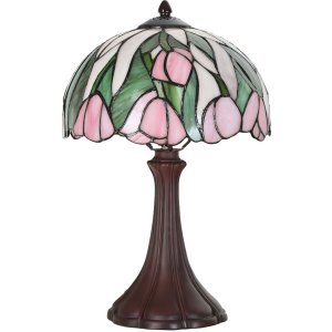 LumiLamp 5LL-6307 Lampă de masă Tiffany roz Ø...