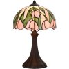 LumiLamp 5LL-6307 Lampă de masă Tiffany roz Ø 27x40 cm E14-max 1x40W