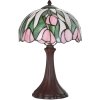 LumiLamp 5LL-6307 Lampă de masă Tiffany roz Ø 27x40 cm E14-max 1x40W