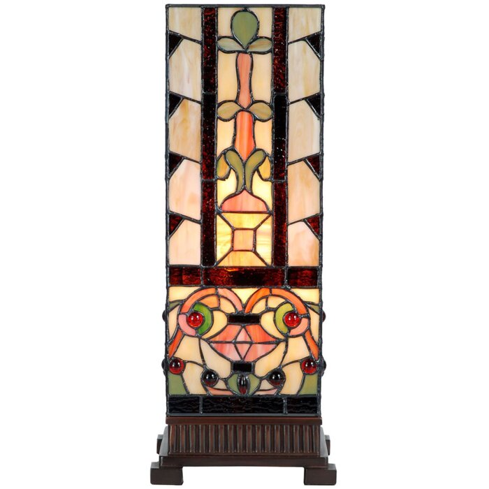 LumiLamp 5LL-6314 Lampă de masă Tiffany Bej 18x18x45 cm E27-max 1x40W