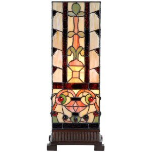 LumiLamp 5LL-6314 Lampă de masă Tiffany Bej 18x18x45 cm...