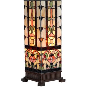 LumiLamp 5LL-6314 Lampă de masă Tiffany Bej 18x18x45 cm...