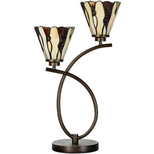 LumiLamp 5LL-6315 Lampă de masă Tiffany bej 46x28x63 cm...