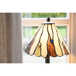 LumiLamp 5LL-6316 Lampă de masă Tiffany Bej Ø 20x60 cm E14-max 1x40W