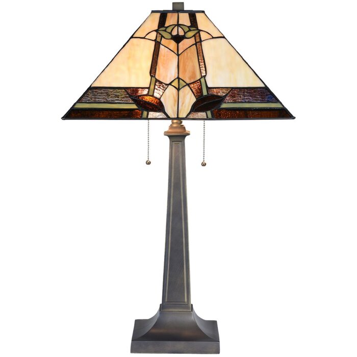 LumiLamp 5LL-6320 Lampă de masă Tiffany bej 45x45x80 cm E27-max 2x60W