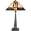 LumiLamp 5LL-6320 Lampă de masă Tiffany bej 45x45x80 cm E27-max 2x60W