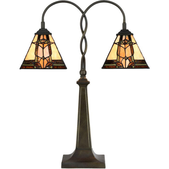 LumiLamp 5LL-6322 Lampă de masă Tiffany bej 48x66 cm E27-max 2x40W