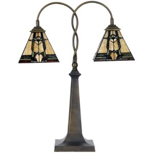 LumiLamp 5LL-6322 Lampă de masă Tiffany bej 48x66 cm...