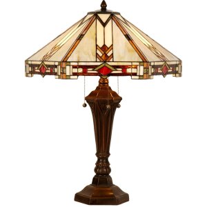 LumiLamp 5LL-6325 Lampă de masă Tiffany bej 50x50x75 cm...