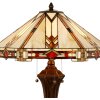 LumiLamp 5LL-6325 Lampă de masă Tiffany bej 50x50x75 cm E27-max 2x60W