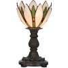 LumiLamp 5LL-6327 Lampă de masă Tiffany alb Ø 18x30 cm E14-max 1x25W