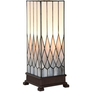 LumiLamp 5LL-6332 Lampă de masă Tiffany gri 18x18x45 cm E27-max 1x40W