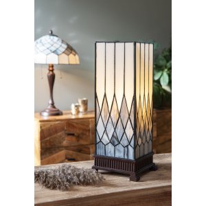 LumiLamp 5LL-6332 Lampă de masă Tiffany gri 18x18x45 cm E27-max 1x40W