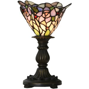 LumiLamp 5LL-6336 Lampă de masă Tiffany roz Ø...