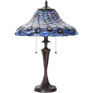 LumiLamp 5LL-6338 Lampă de masă Tiffany albastru Ø...