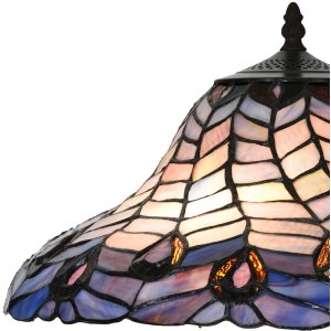 LumiLamp 5LL-6338 Lampă de masă Tiffany albastru Ø 40x60 cm E27-max 2x60W