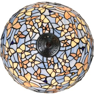 LumiLamp 5LL-6344 Lampă de masă Tiffany albastru Ø 40x60 cm E27-max 2x60W