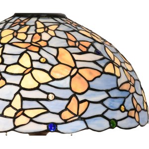 LumiLamp 5LL-6344 Lampă de masă Tiffany albastru Ø 40x60 cm E27-max 2x60W