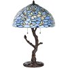 LumiLamp 5LL-6344 Lampă de masă Tiffany albastru Ø 40x60 cm E27-max 2x60W