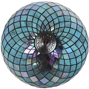 LumiLamp 5LL-6347 Lampă de masă Tiffany albastru Ø 40x61 cm E27-max 2x60W