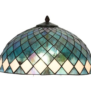 LumiLamp 5LL-6347 Lampă de masă Tiffany albastru Ø 40x61 cm E27-max 2x60W