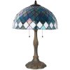 LumiLamp 5LL-6347 Lampă de masă Tiffany albastru Ø 40x61 cm E27-max 2x60W