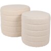 Clayre & Eef 65170 Set de 2 scaune bej Ø 50x45 - Ø 40x40 cm