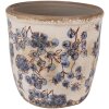 Clayre & Eef 6CE1619M Ghiveci de flori Ceramică bej albastru Ø 14x14 cm