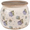 Clayre & Eef 6CE1639M Ghiveci de flori bej albastru Ø 16x13 cm Ceramică stil țară