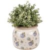 Clayre & Eef 6CE1639M Ghiveci de flori bej albastru Ø 16x13 cm Ceramică stil țară