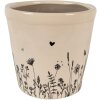 Clayre & Eef 6CEFAF0001M Ghiveci de flori pentru interior Bej, negru Ø 15x14 cm